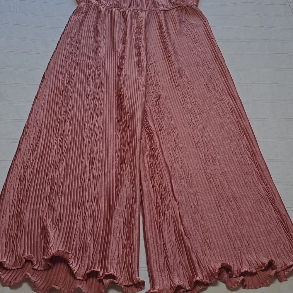 Zara Rose Pink Pleated Culotte Jumpsuit Girls Size 11/12
